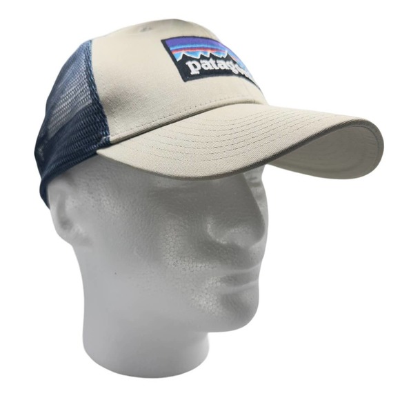Patagonia | Unisex | Khaki P-6 Logo LoPro Mesh Trucker Hat | One Size - Picture 3 of 11